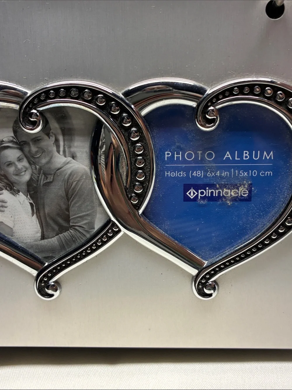 Pinnacle Silver Heart Photo Album Double Heart Frame Wedding Gift